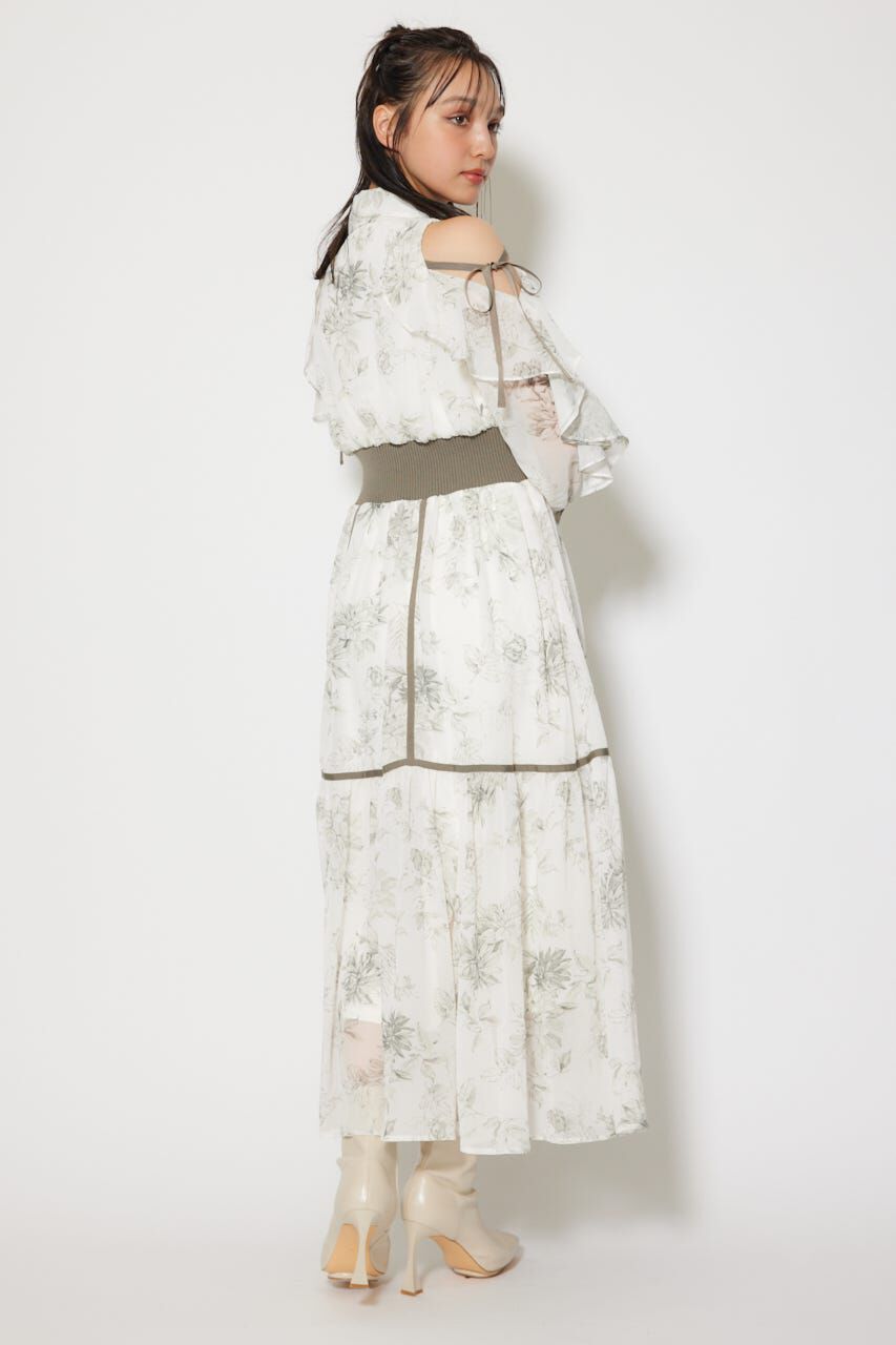 rienda「フリルスリーブニットドッキングワンピ」|ワンピース|