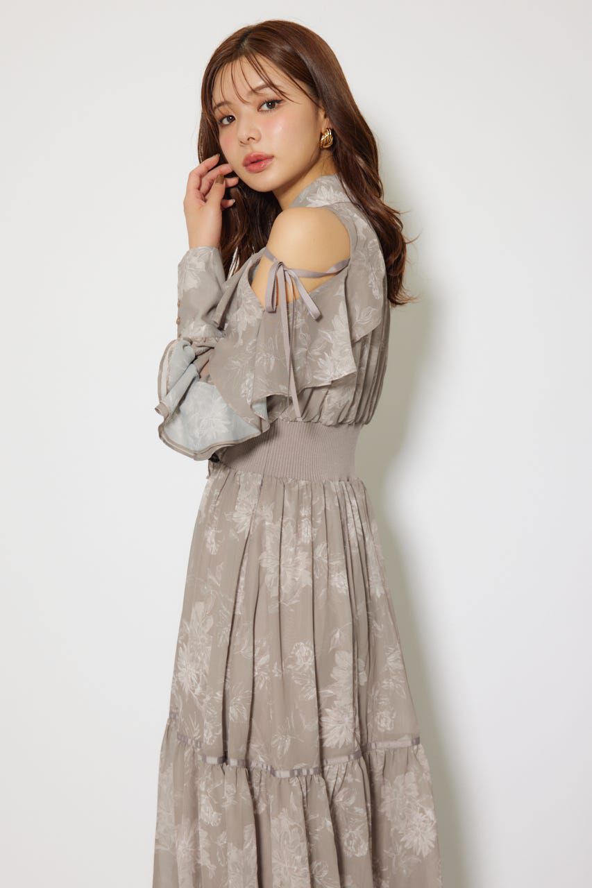 rienda「フリルスリーブニットドッキングワンピ」|ワンピース|