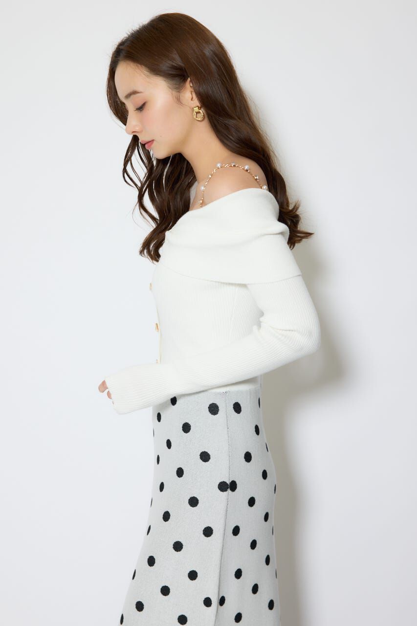 rienda「リボンデザインドットニットワンピース」|ワンピース|