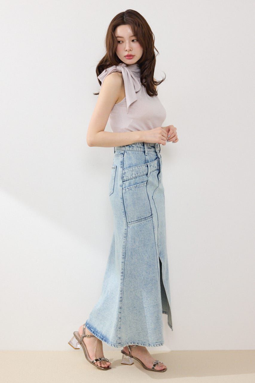 rienda「ダブルベルトマーメイドデニムスカート」|スカート|