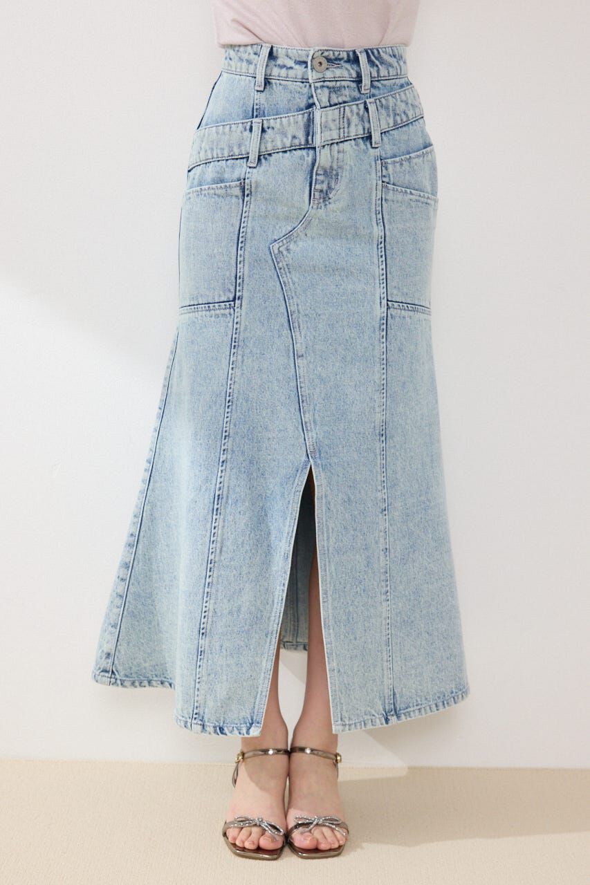 rienda「ダブルベルトマーメイドデニムスカート」|スカート|