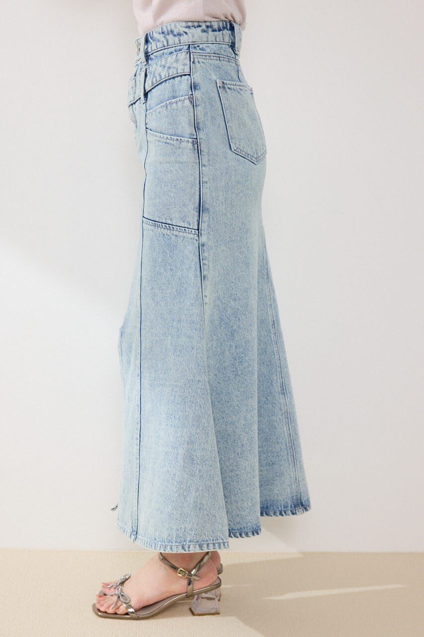 rienda「ダブルベルトマーメイドデニムスカート」|スカート|