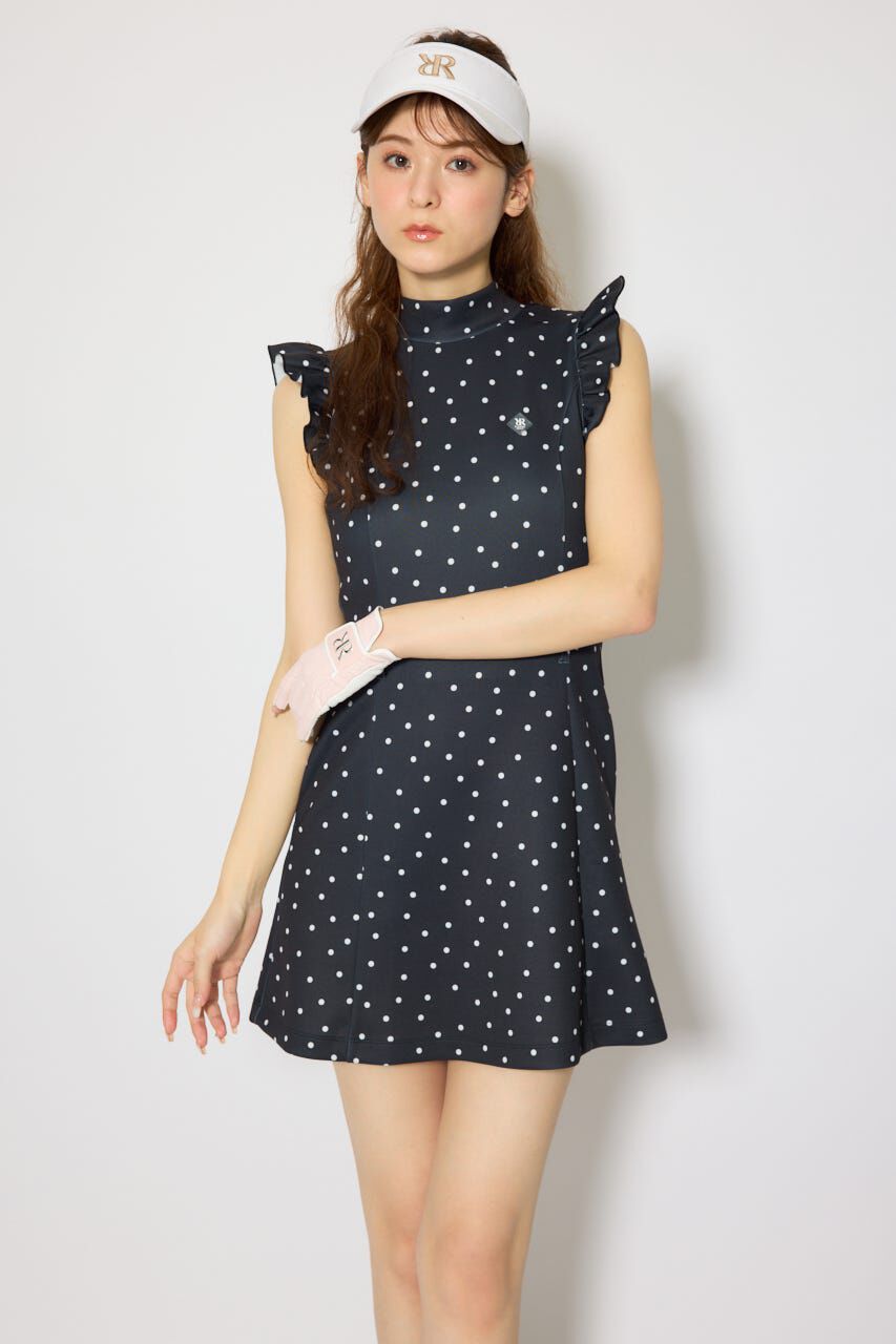 rienda「バックリボンフリルスリーブワンピース」|ワンピース|BLK