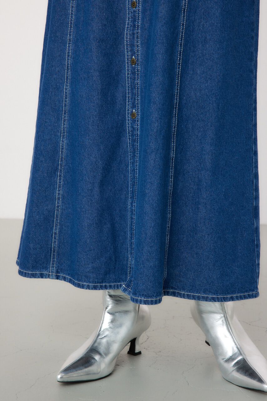 RODEO CROWNS「フリルデザインデニムロングワンピース」|ワンピース|