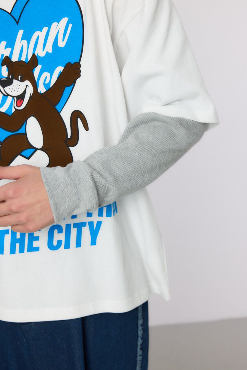 RODEO CROWNS「ハートパネルレイヤードロングスリーブTシャツ」|Tシャツ・カットソー|