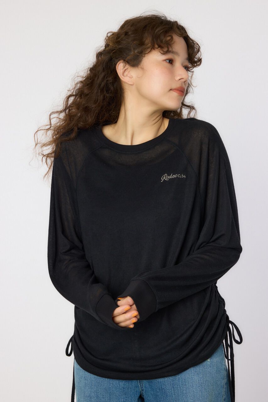 RODEO CROWNS「サイドシャーリングルーズトップス」|Tシャツ・カットソー|BLK