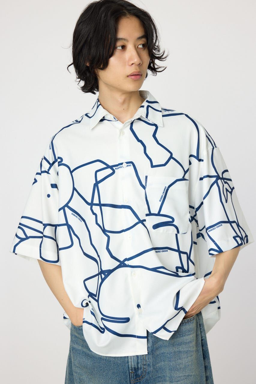 RODEO CROWNS「アブストラクトホエールシャツ」|シャツ・ブラウス|WHT