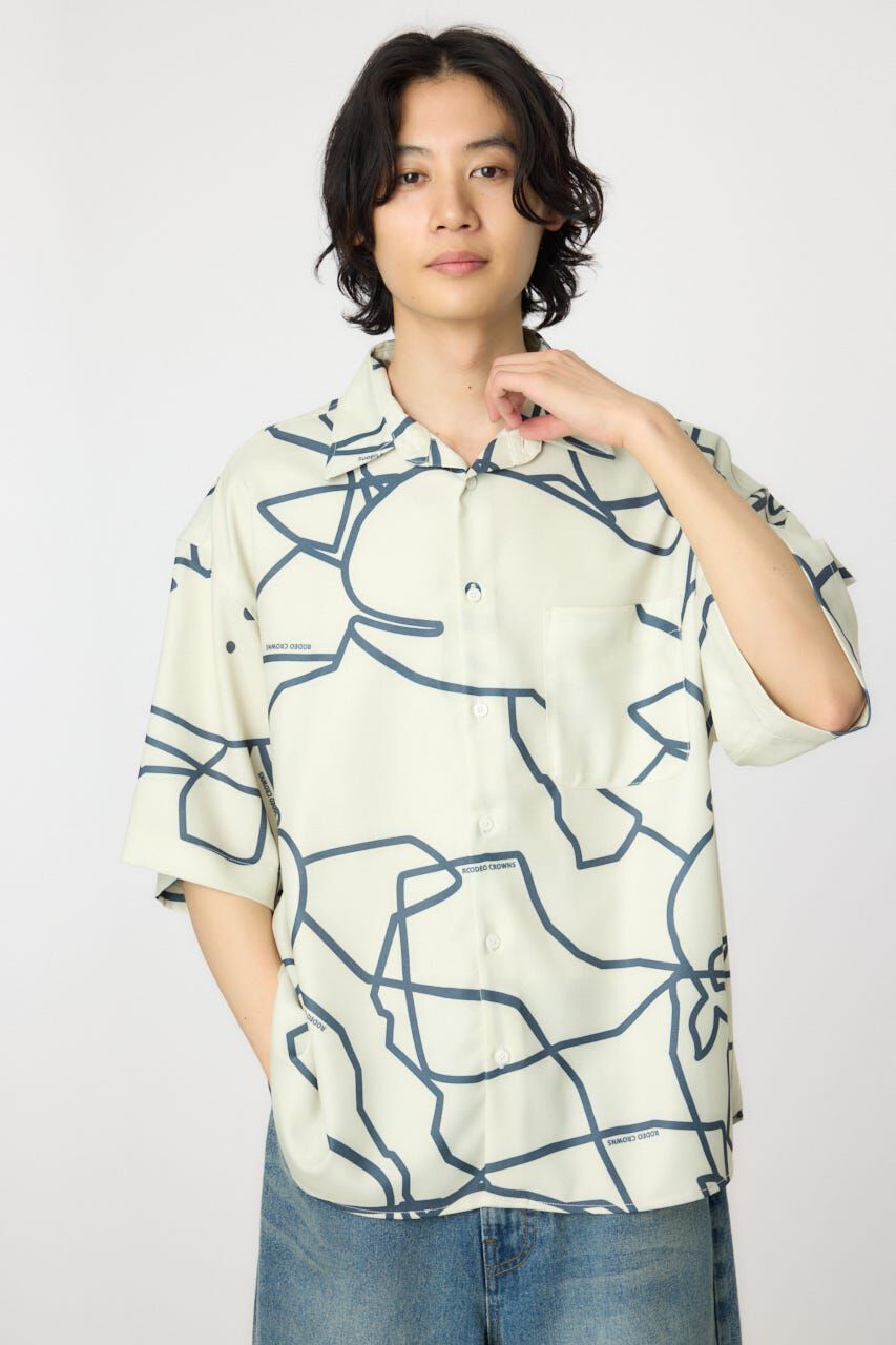 RODEO CROWNS「アブストラクトホエールシャツ」|シャツ・ブラウス|BEG