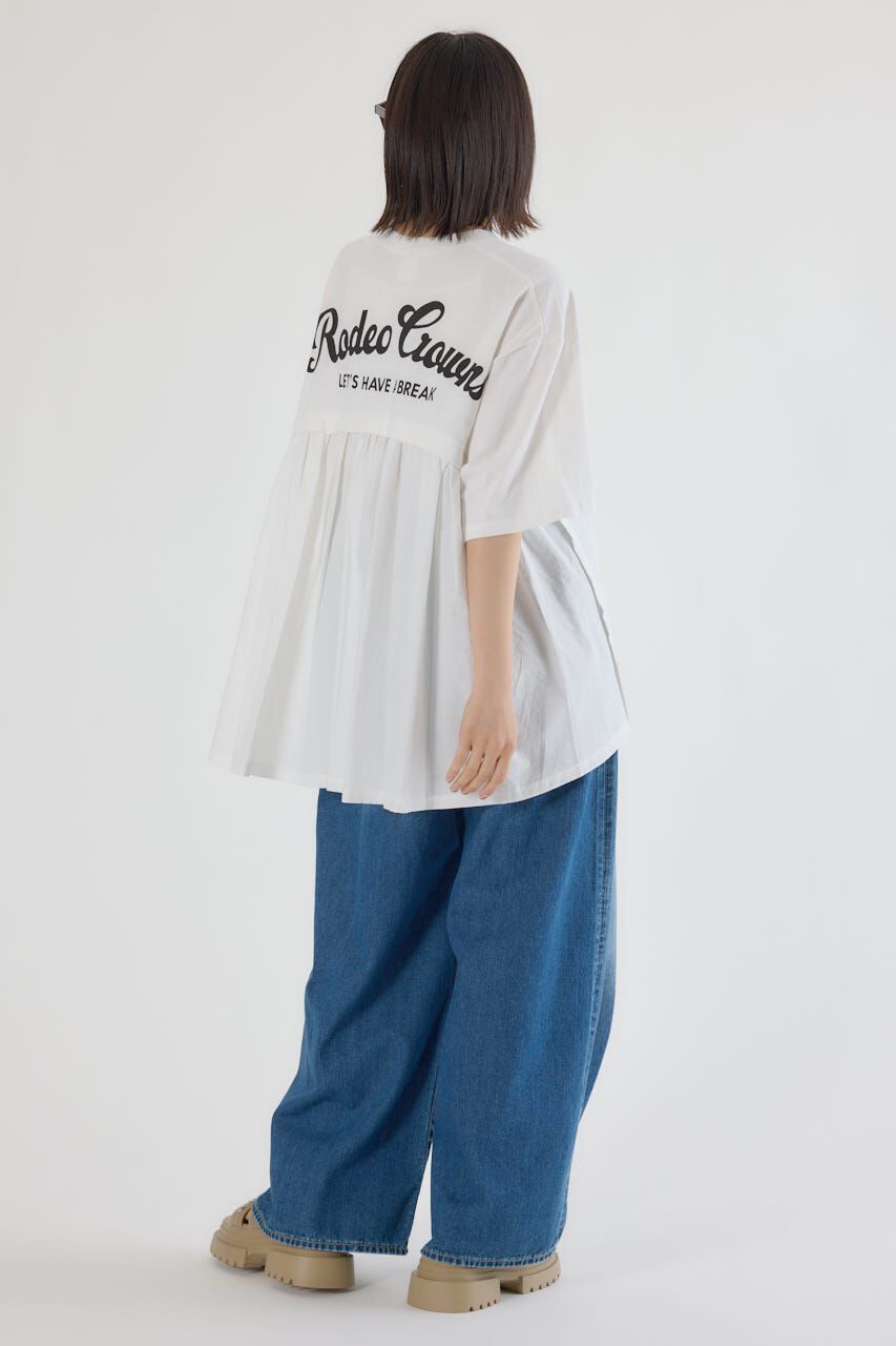 RODEO CROWNS「バックギャザードッキングTシャツ」|Tシャツ・カットソー|