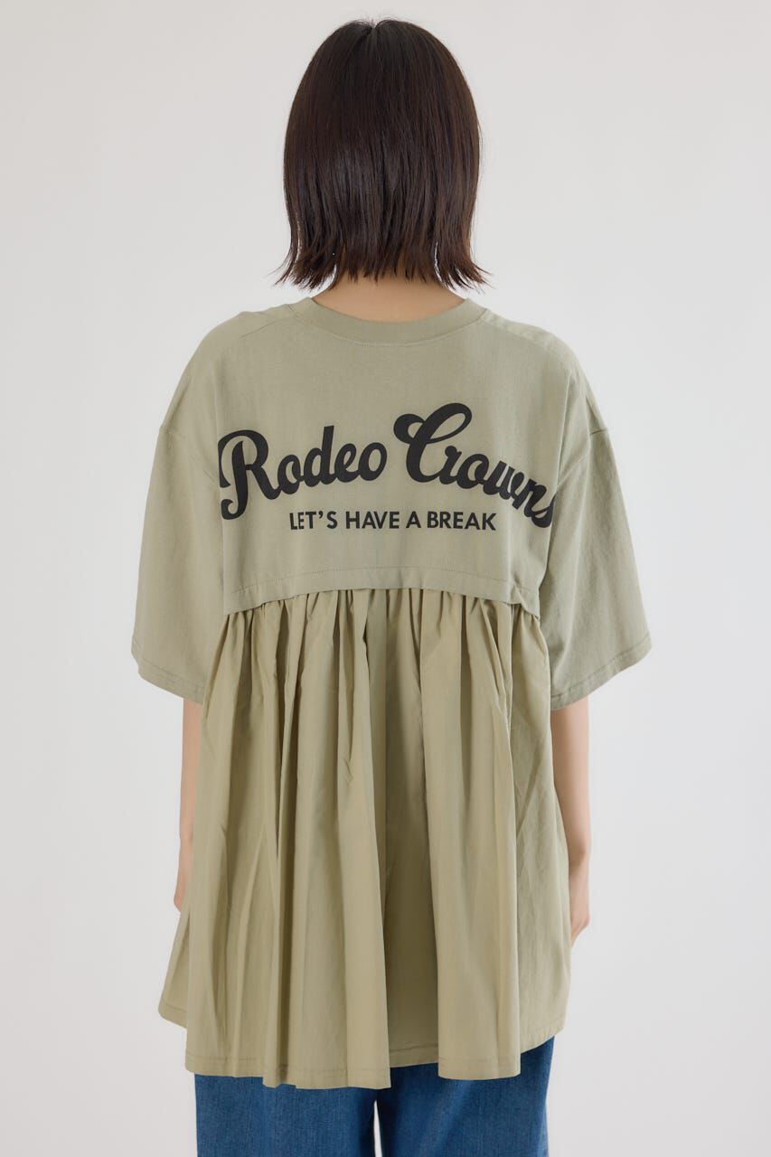 RODEO CROWNS「バックギャザードッキングTシャツ」|Tシャツ・カットソー|