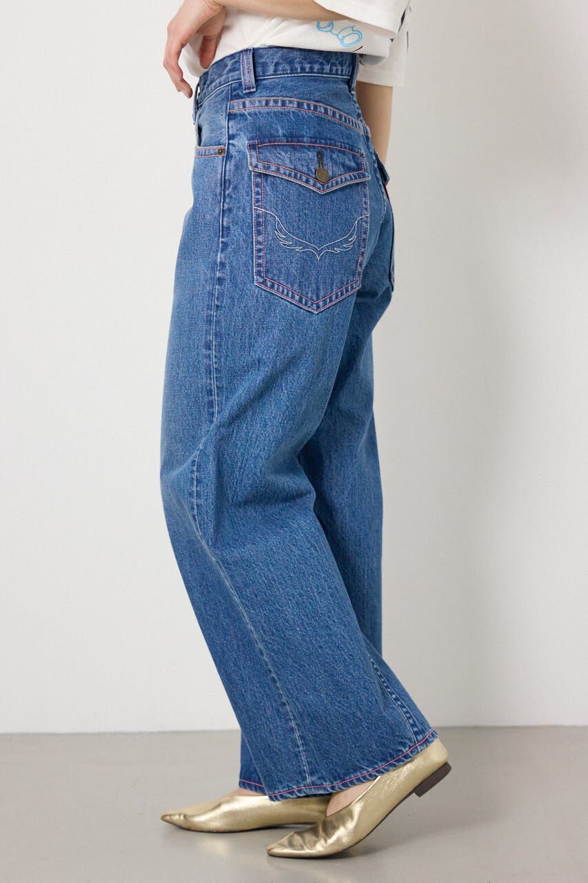 RODEO CROWNS「カラーステッチダボパンツ」|デニム|