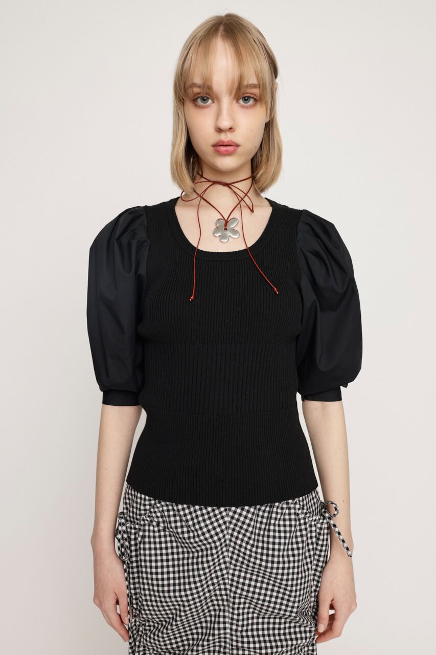 SLY「KNIT COMBI TUCK PUFF トップス」|ニット・セーター|