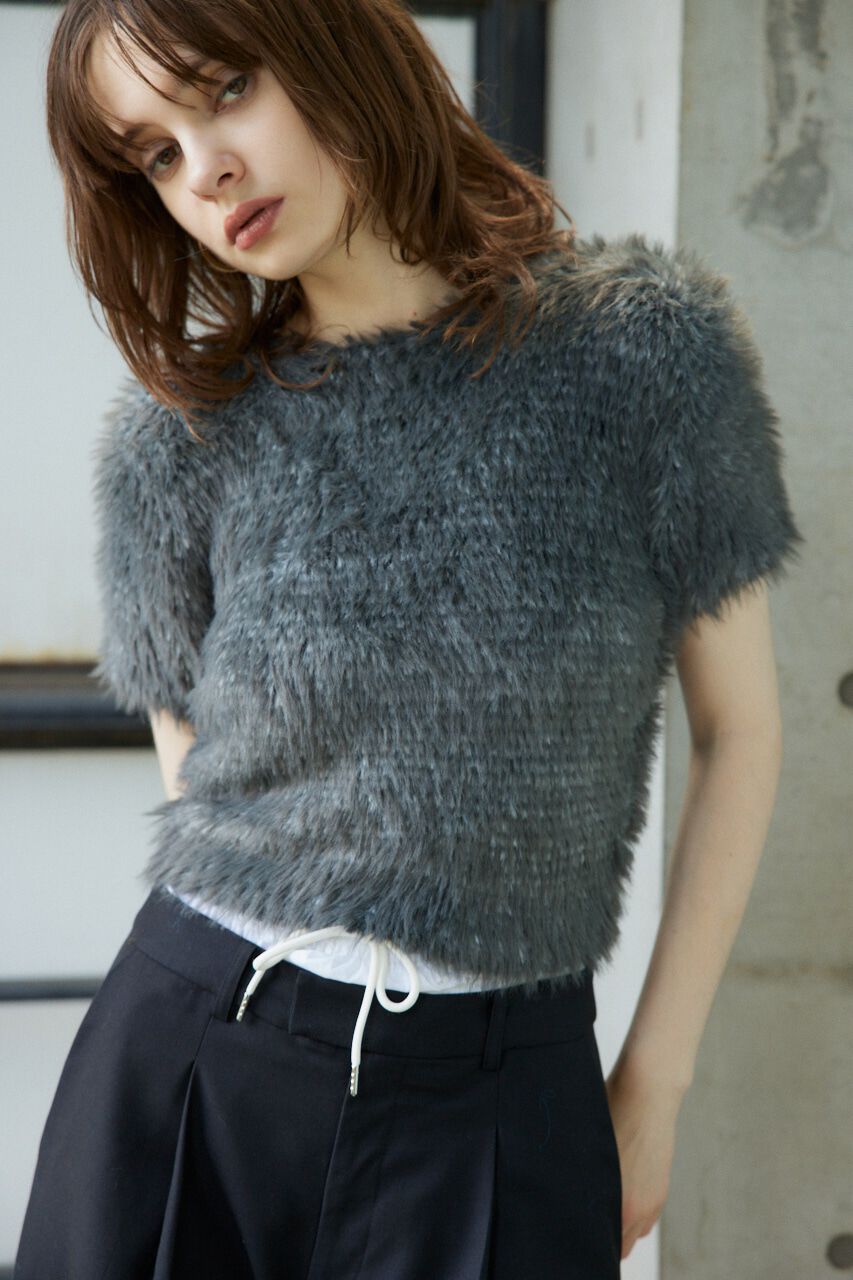 SLY「MIX SHAGGY TINY Tシャツ」|ニット・セーター|