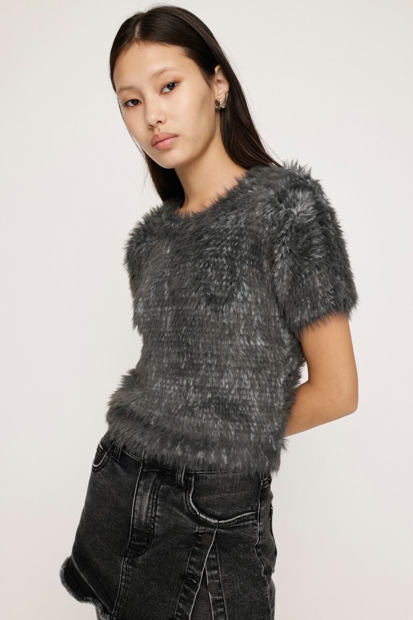 SLY「MIX SHAGGY TINY Tシャツ」|ニット・セーター|