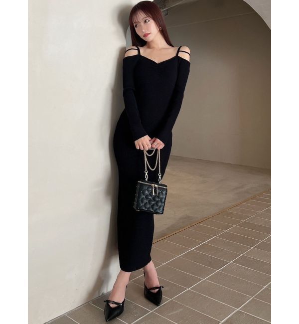 RESEXXY「ナローストラップタイトニットワンピース」|ワンピース|