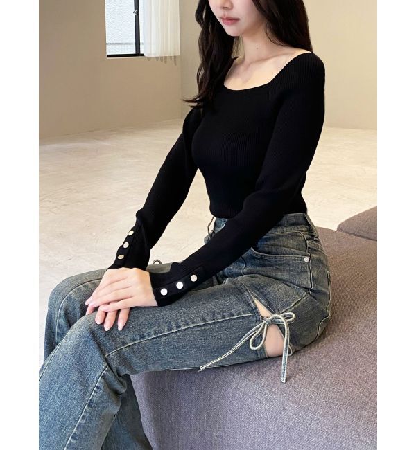 RESEXXY「シンプルデザインニットトップス」|ニット・セーター|