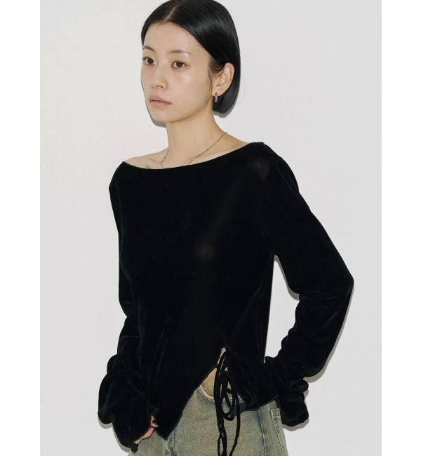 EMODA「【VEQUM】SIDE TIE TOP」|Tシャツ・カットソー|ブラック