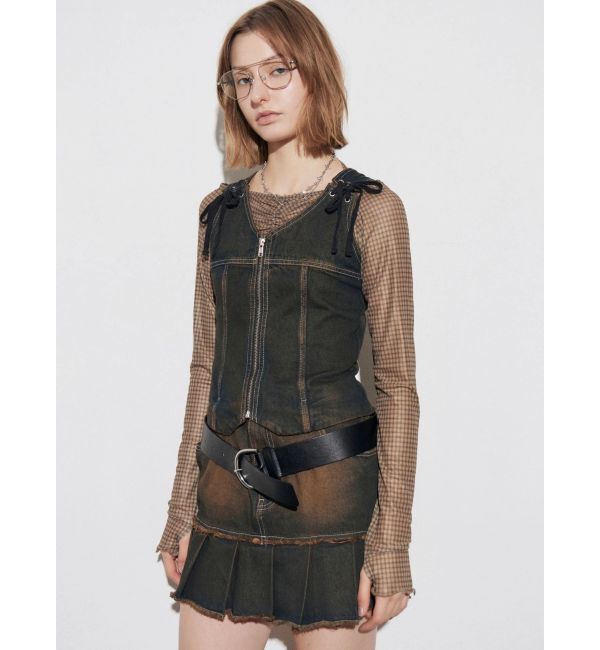 EMODA「プリーツヘムレイヤードデニムワンピース」|ワンピース|