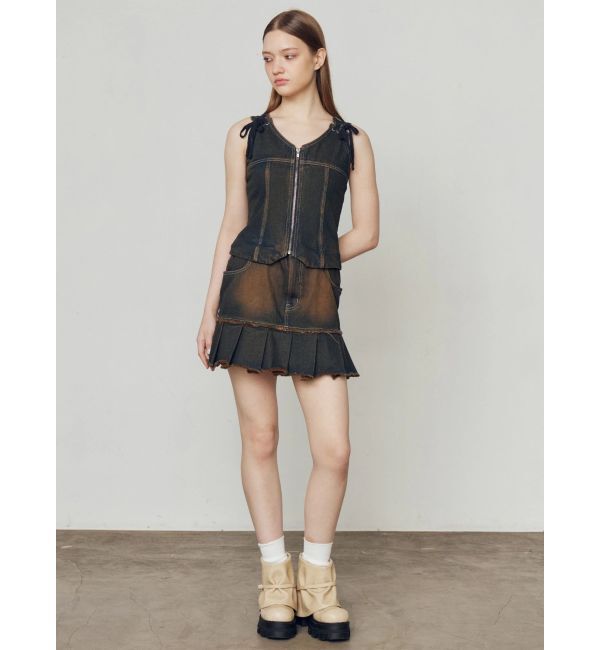EMODA「プリーツヘムレイヤードデニムワンピース」|ワンピース|