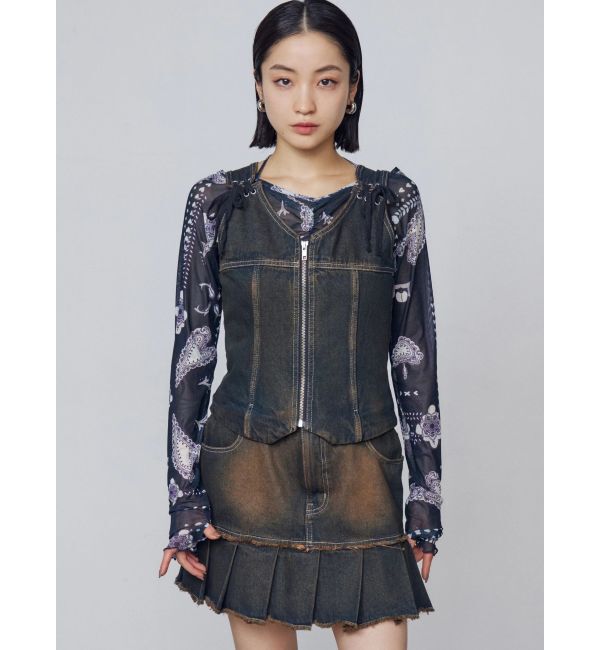 EMODA「プリーツヘムレイヤードデニムワンピース」|ワンピース|