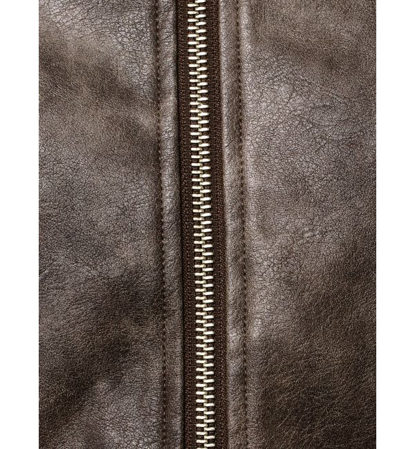 MERCURYDUO「フェイクレザークロップドブルゾン」|ブルゾン・スタジャン|