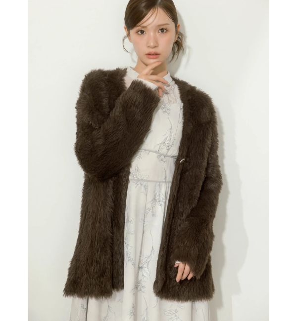 MERCURYDUO「ファーライクシャギーミドルカーディガン」|カーディガン|