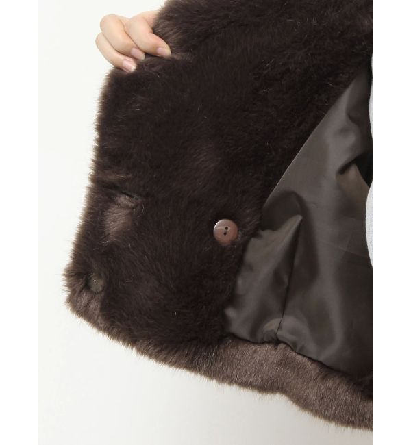 MERCURYDUO「テーラードカラーフェイクファーショートコート」|その他|