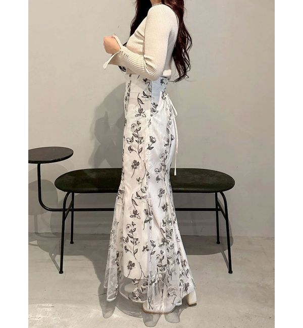 MERCURYDUO「フレアスリーブハイネックリブニット」|ニット・セーター|