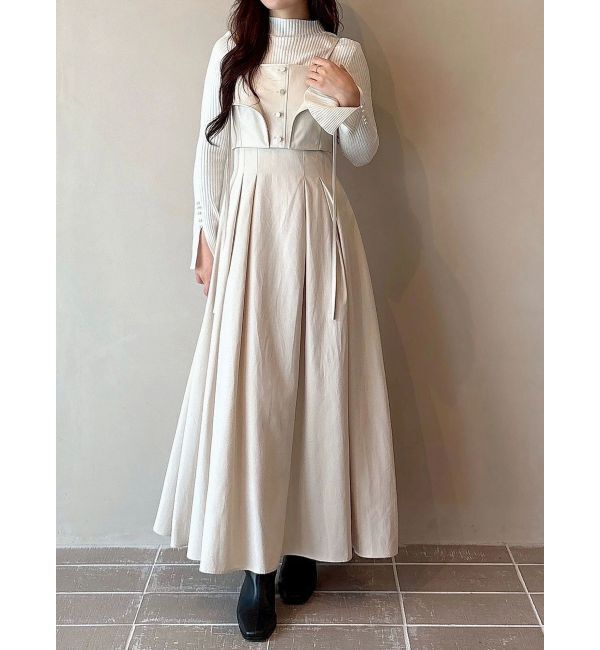 MERCURYDUO「フレアスリーブハイネックリブニット」|ニット・セーター|