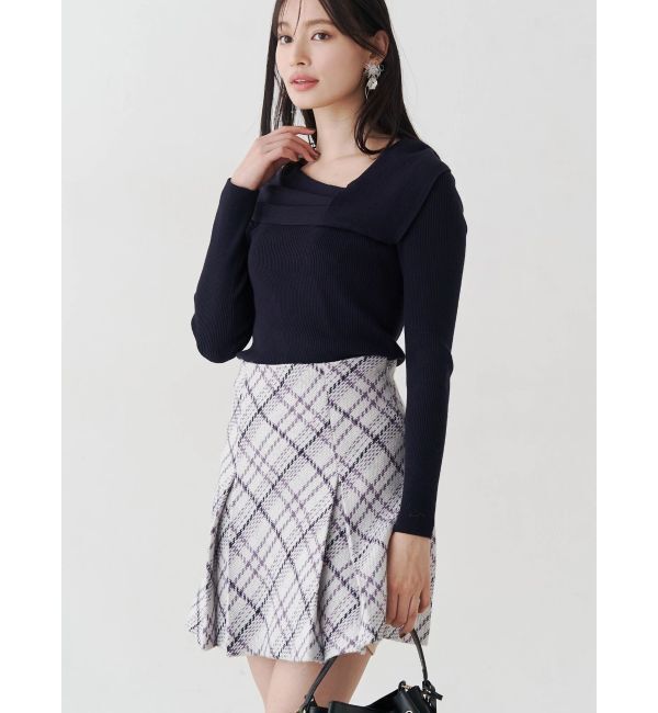 MERCURYDUO「オリジナルロービングチェックミニスカパン」|その他|パープル