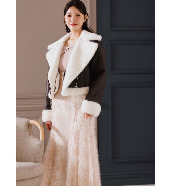 MERCURYDUO「シャギーエンブロイダリースカート」|スカート|