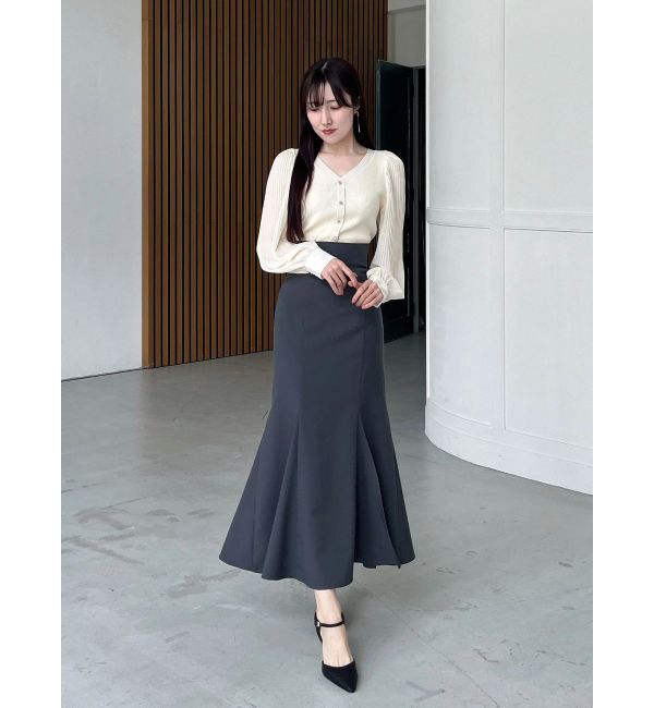 MERCURYDUO「異素材スリーブカーデニット」|ニット・セーター|