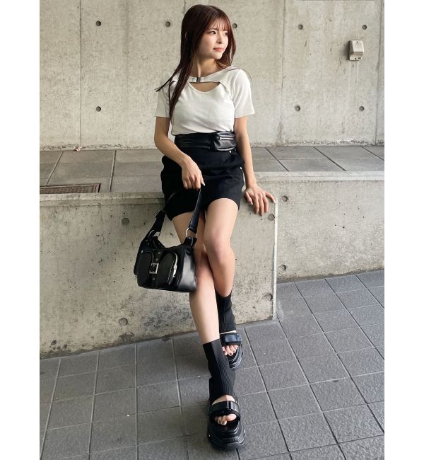 MURUA「フェイクレザーミニポケットミニスカート」|スカート|