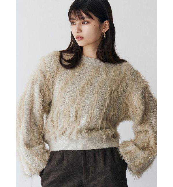 MURUA「バイカラーシャギーニット」|ニット・セーター|アイボリー