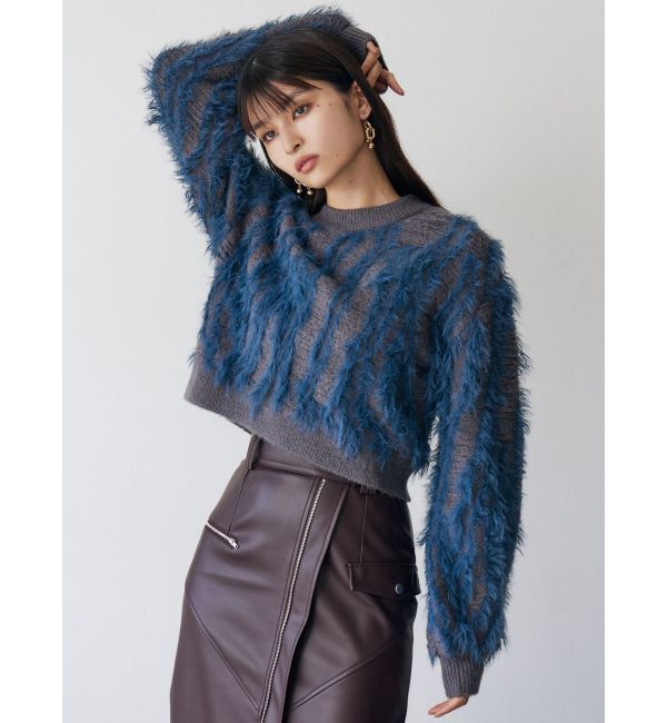 MURUA「バイカラーシャギーニット」|ニット・セーター|