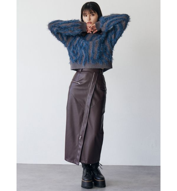 MURUA「バイカラーシャギーニット」|ニット・セーター|