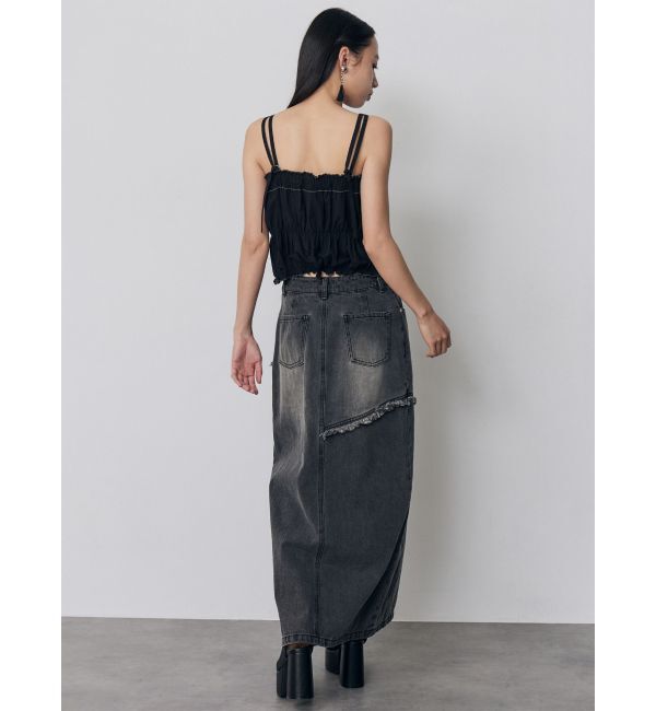 MURUA「フリンジスリットデニムスカート【セットアップ着用可】」|スカート|