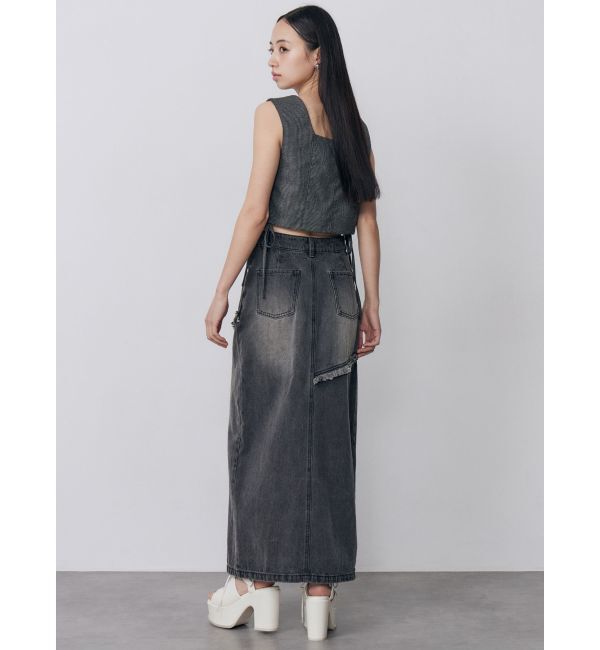 MURUA「フリンジスリットデニムスカート【セットアップ着用可】」|スカート|