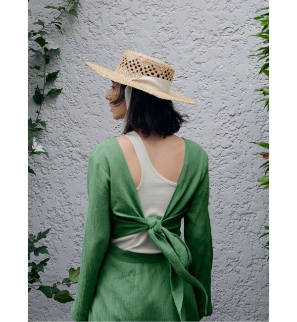 Ungrid「バックリボンフレアワンピース」|ワンピース|グリーン