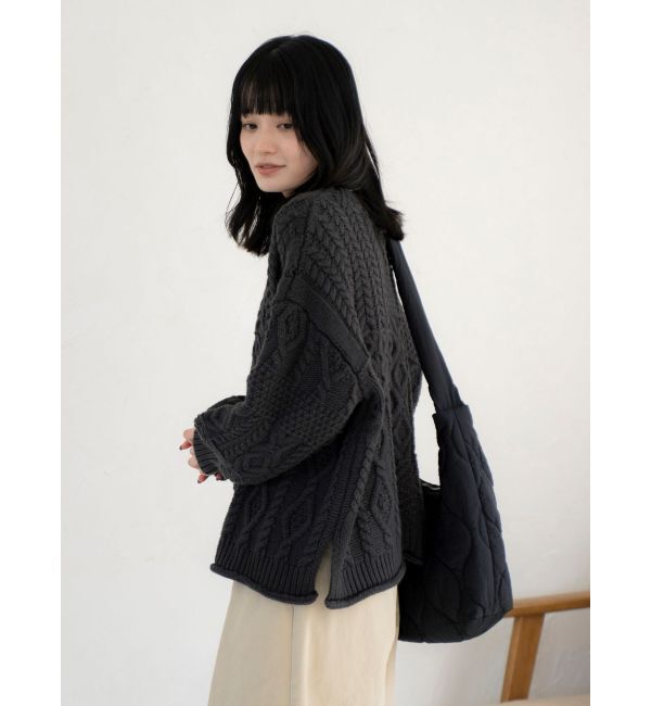 Ungrid「【WEB限定】パッチワークケーブルニット」|ニット・セーター|