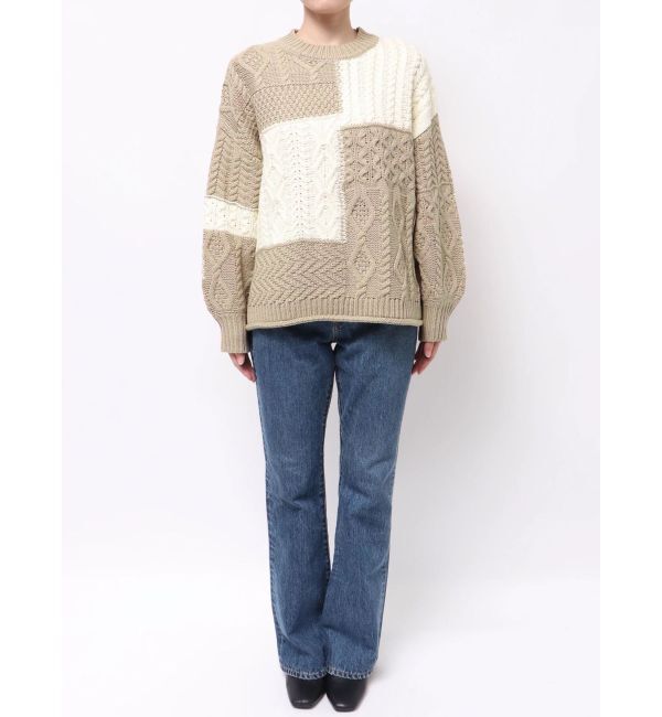 Ungrid「【WEB限定】パッチワークケーブルニット」|ニット・セーター|