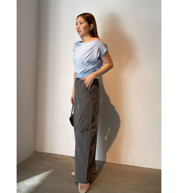 LAGUNAMOON「オフショルリボンドレープニット」|ニット・セーター|