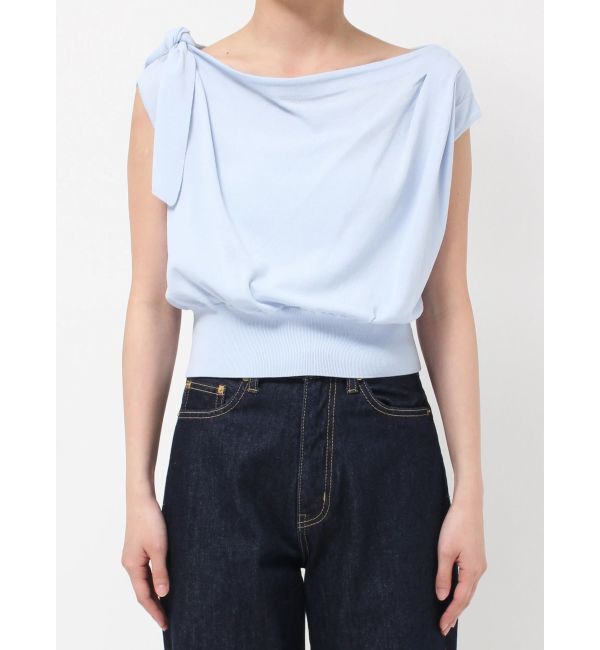 LAGUNAMOON「オフショルリボンドレープニット」|ニット・セーター|