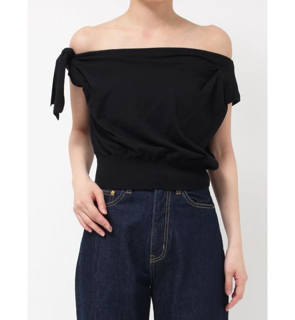 LAGUNAMOON「オフショルリボンドレープニット」|ニット・セーター|