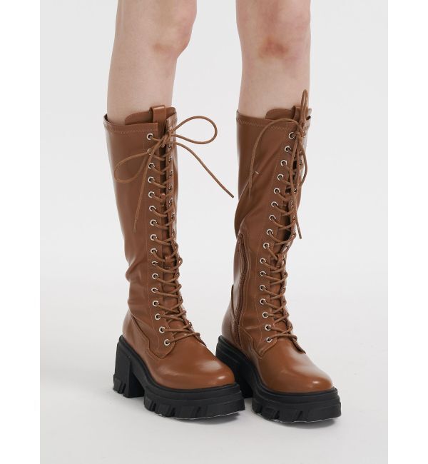 jouetie「ストレッチレースアップロングブーツ」|ロングブーツ|