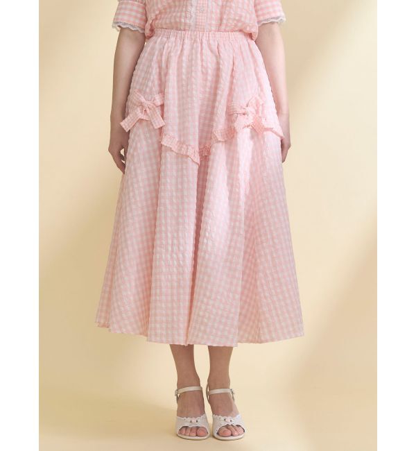 merry jenny「ギンガムデコラティブリボンスカート」|スカート|