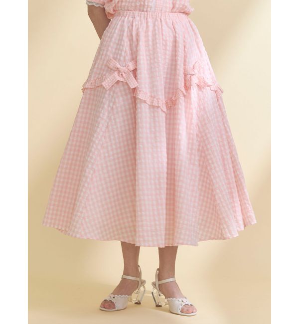 merry jenny「ギンガムデコラティブリボンスカート」|スカート|