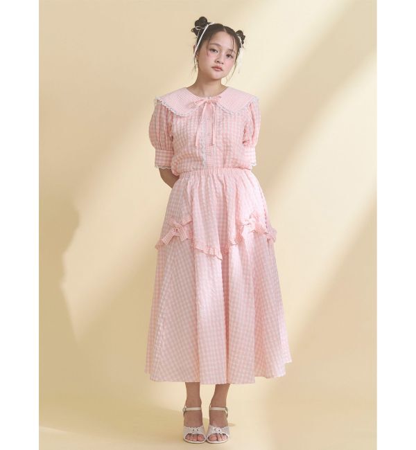 merry jenny「ギンガムデコラティブリボンスカート」|スカート|