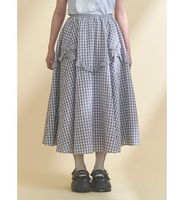 merry jenny「ギンガムデコラティブリボンスカート」|スカート|