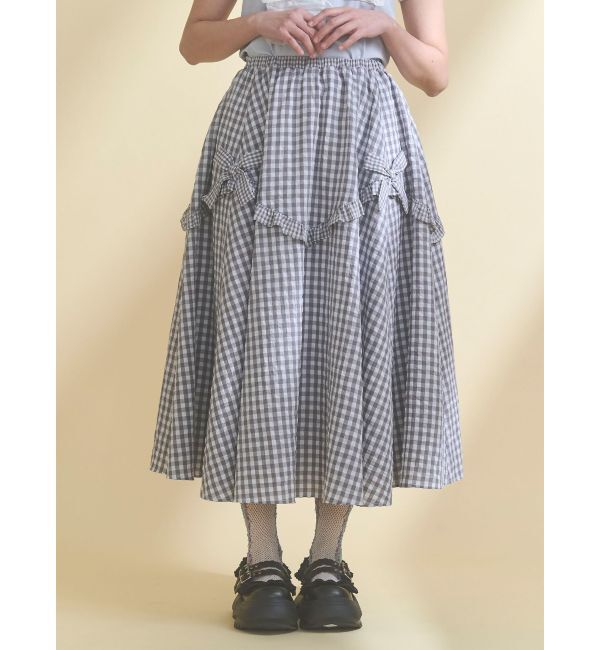 merry jenny「ギンガムデコラティブリボンスカート」|スカート|